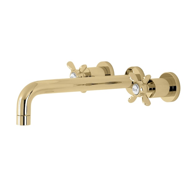 Roman Tub Faucet, Polished Brass, Wall Mount